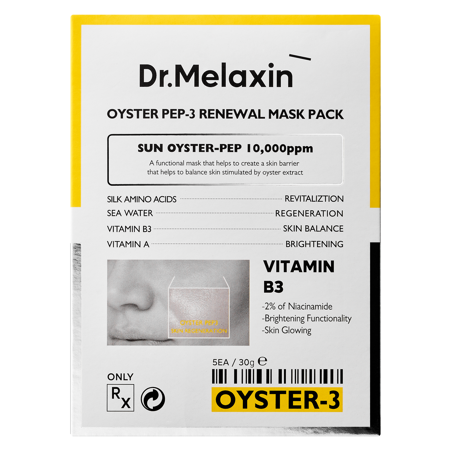 Dr.Melaxin | Oyster Pep-3 Renewal 5 Masks Pack